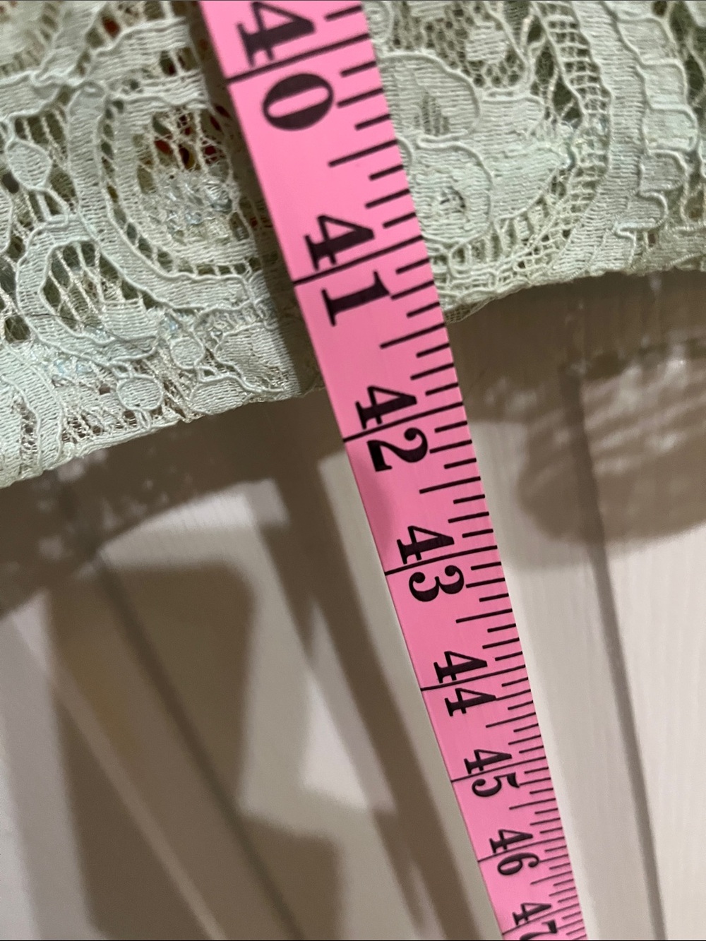 POL Mint Green Lace Kimono Coat with Floral Trim - Picture 7 of 8